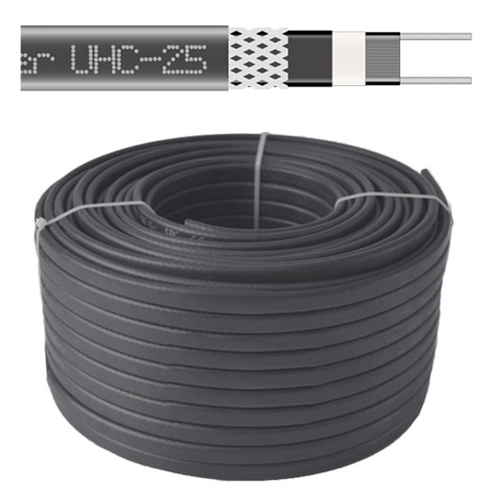 Samoregulujący kabel grzewczy UHC‑25, 25W/m, 230V, 100m – dach i rury (użytek zewnętrzny)