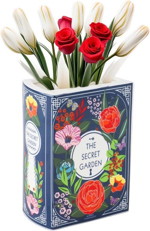 Vaso A Libro In Ceramica Mystery Of Growth – Decorazione Floreale Per Libreria E Scrivania