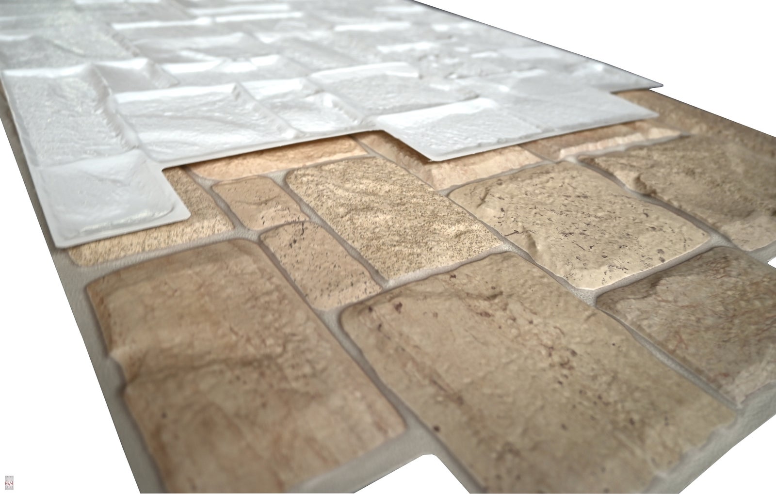 4 m²/10 pièce 3D PVC IMITATION TUILES panneaux muraux revêtement mural DECOR PVC bardage carreaux imitation Beige Stone épaisseur 1mm ! - 3