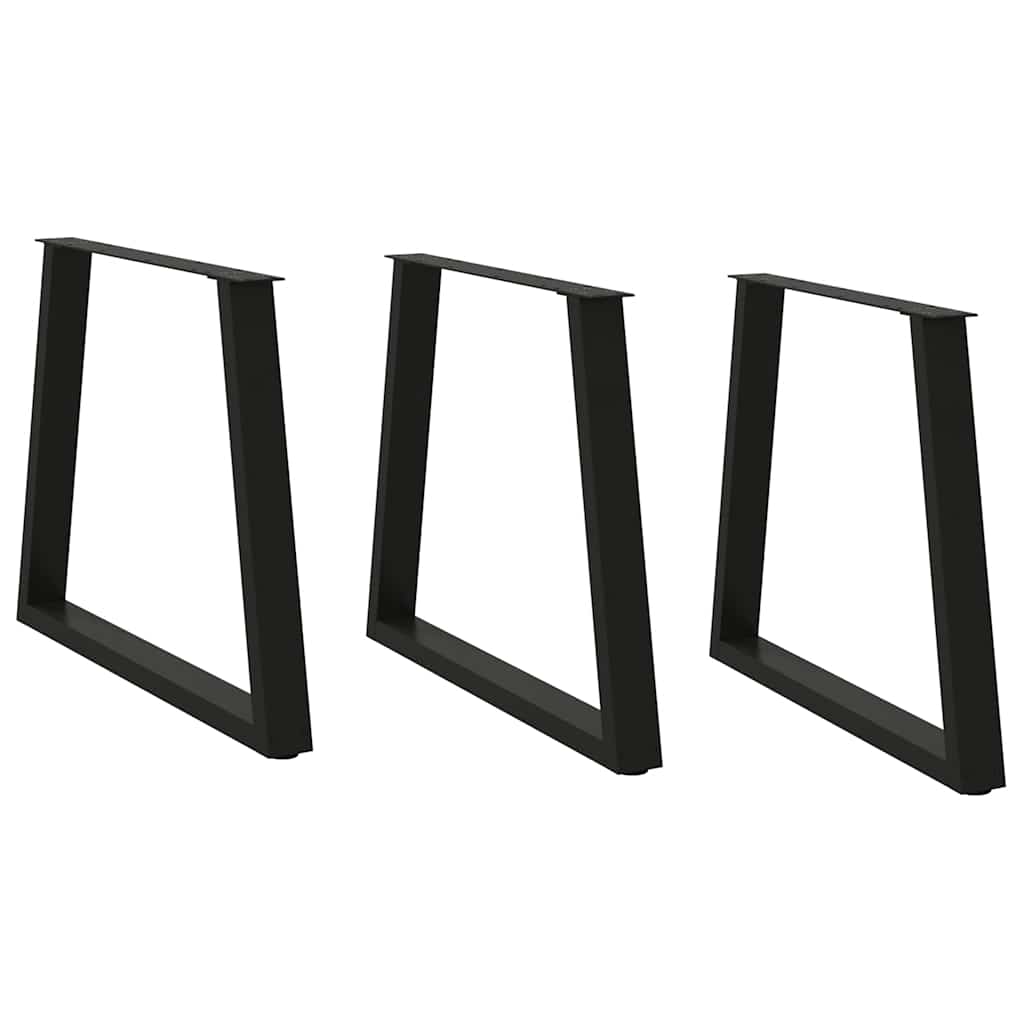 Nogi do stołu jadalnego w kształcie litery V 3 szt. Czarne 80x(72-73,3) cm Stalowe vidaXL
