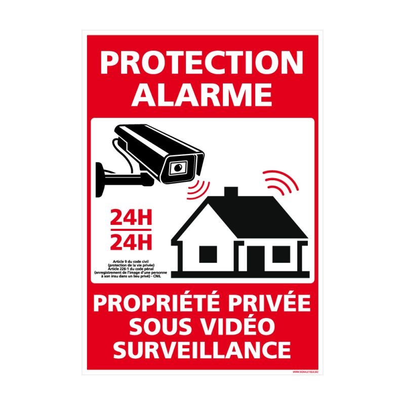 Panneau de sécurité dissuasif, Protection Alarme 75 x 105 mm Matière — free download