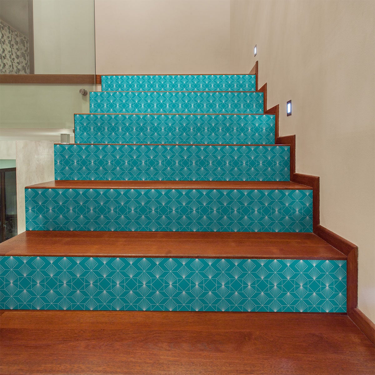 Stickers adhésifs escalier carrelages contremarche - CHRISTER - 2 bandes de 15x105cm - 3