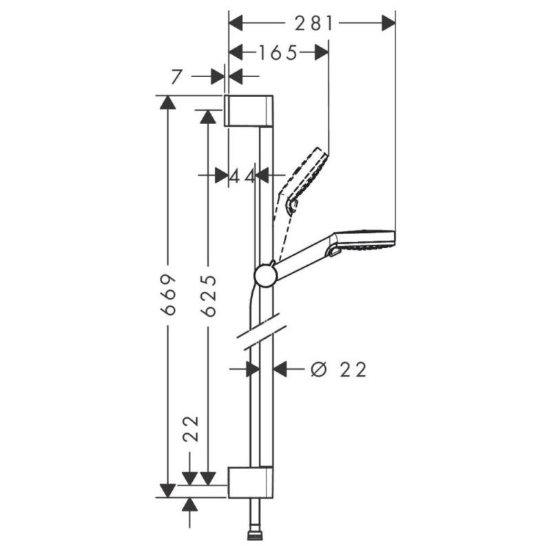 HANSGROHE Set de ducha Vario cromado de 2 chorros con flexo y barra - 2