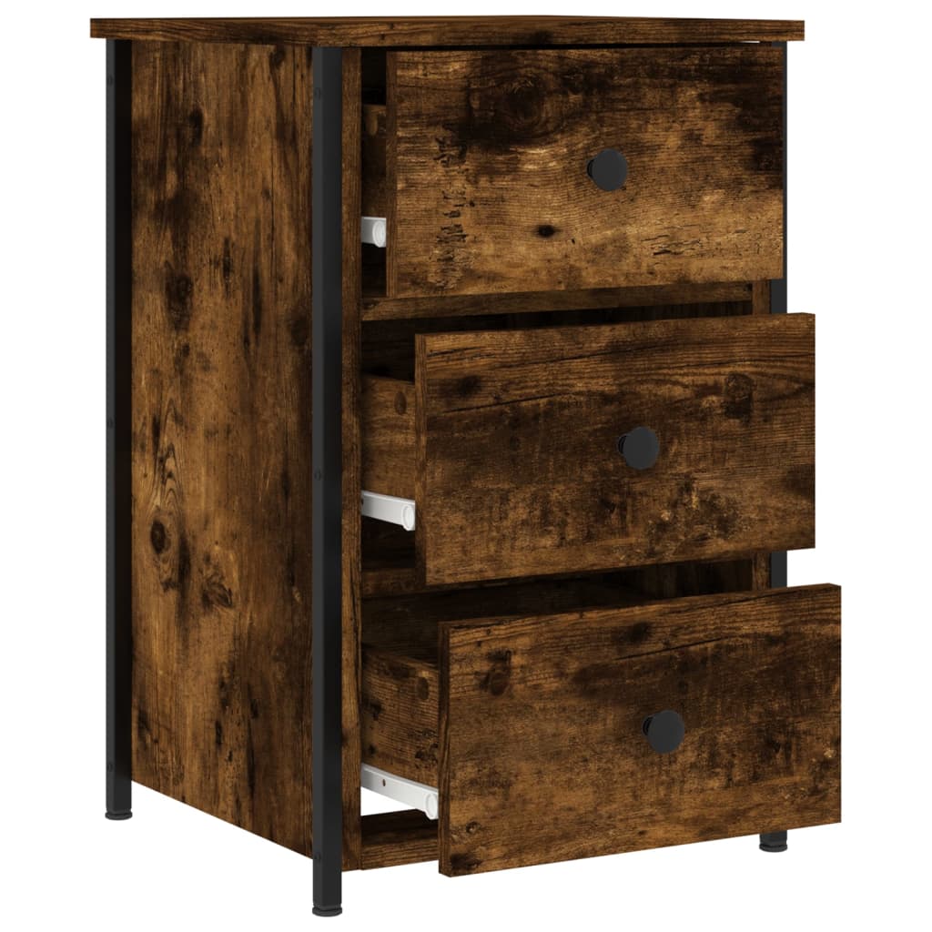 Lot de 2 Tables de chevet，Table d'appoint, Table de nuit pour Salon Chambre chêne fumé 40x36x60 cm bois d’ingénierie790308 - 7