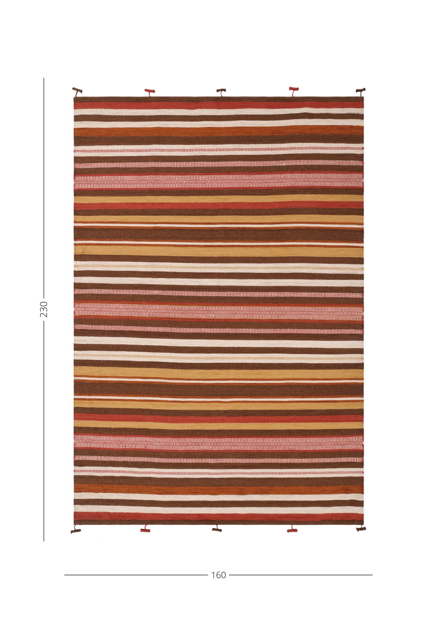 Dywan wełniany Capadocia Brown Gold wielokolorowy prostokątny 160x230cm - 2
