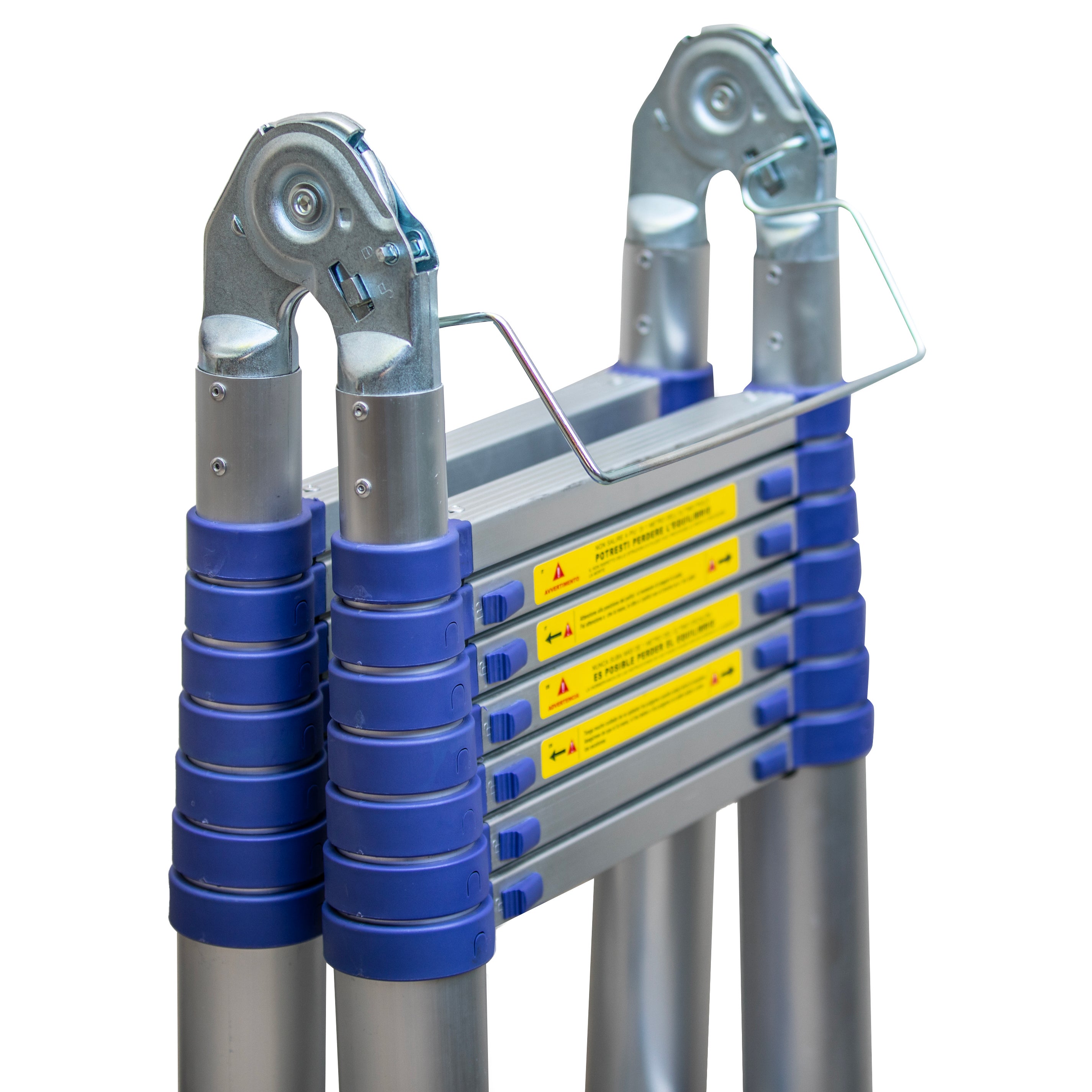 HOSTRÖM Echelle télescopique articulée 6,2m STEMPAKT, escabeau 2x10 marches pliable professionnel multifonction, H max travail 7,1m, garantie 5 ans - 9