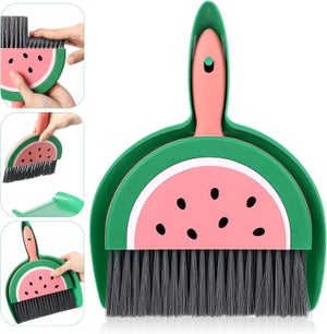 Mini Set Scopa E Paletta 2 In 1 Jscarlife – Design Ergonomico, Spazzola Morbida Per Tastiera, Auto E Piccoli Spazi, Colore Blu - 2