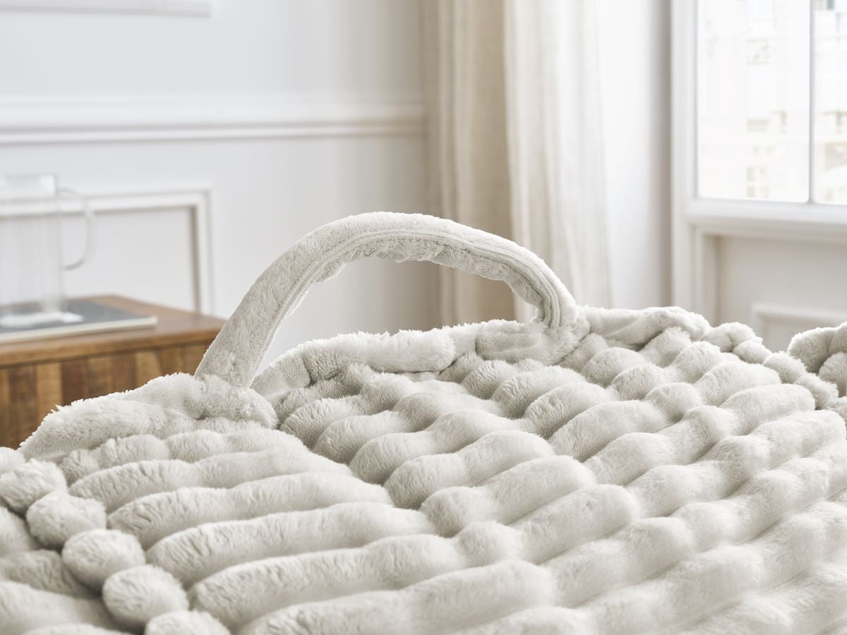 BOBOCHIC Pouf ultra moelleux SOCRATE gros côtelé doux Beige - 9