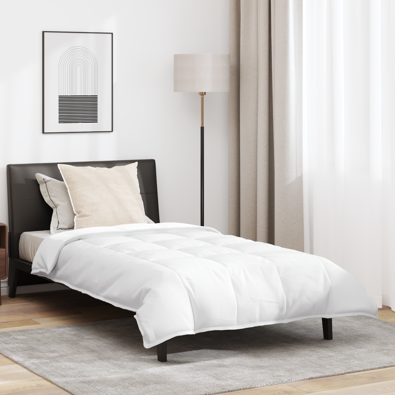 Couette avec oreiller 2 pcs | Duvet Blanc 135 x 220 cm Bas - 2
