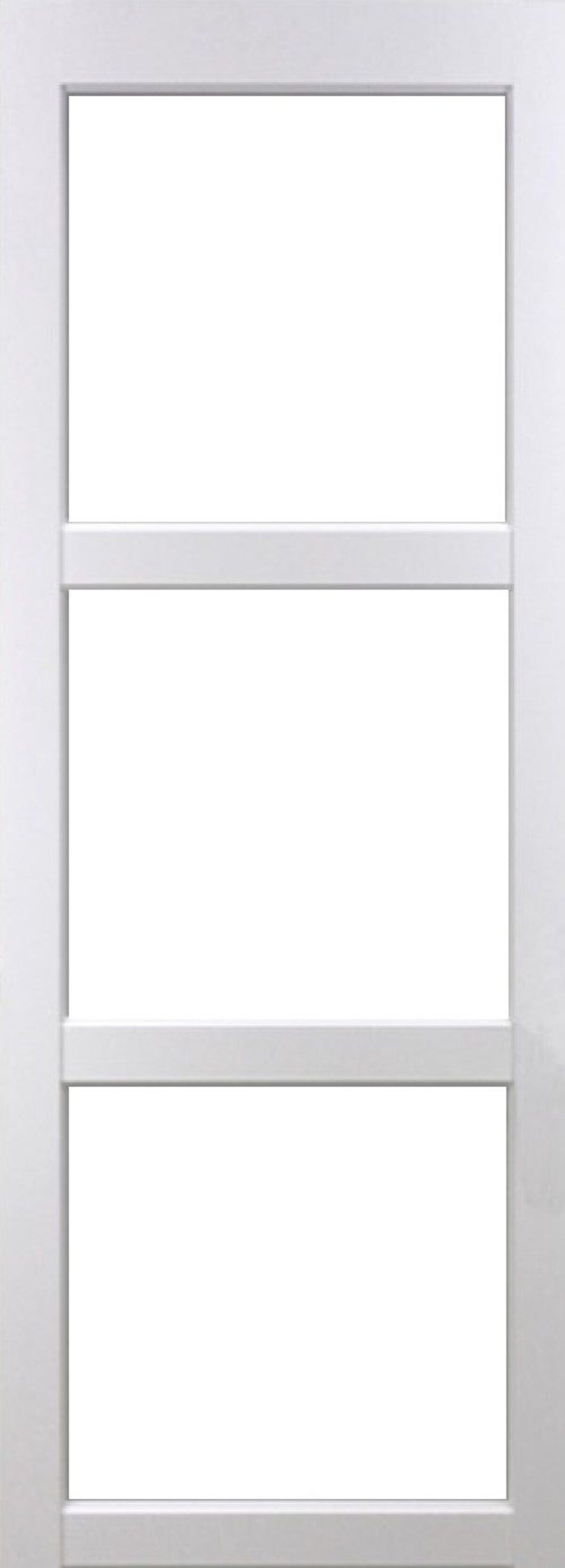 Porte Coulissante Kenya Blanc Vitrage Transparent H204 X L73 Cm, Rail Alu Gd Menuiseries - 2