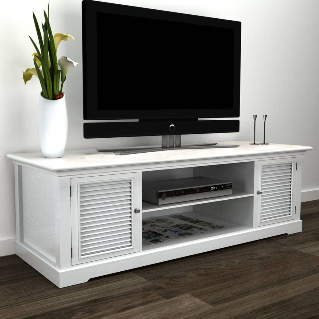 Meuble TV Blanc Bois - 2