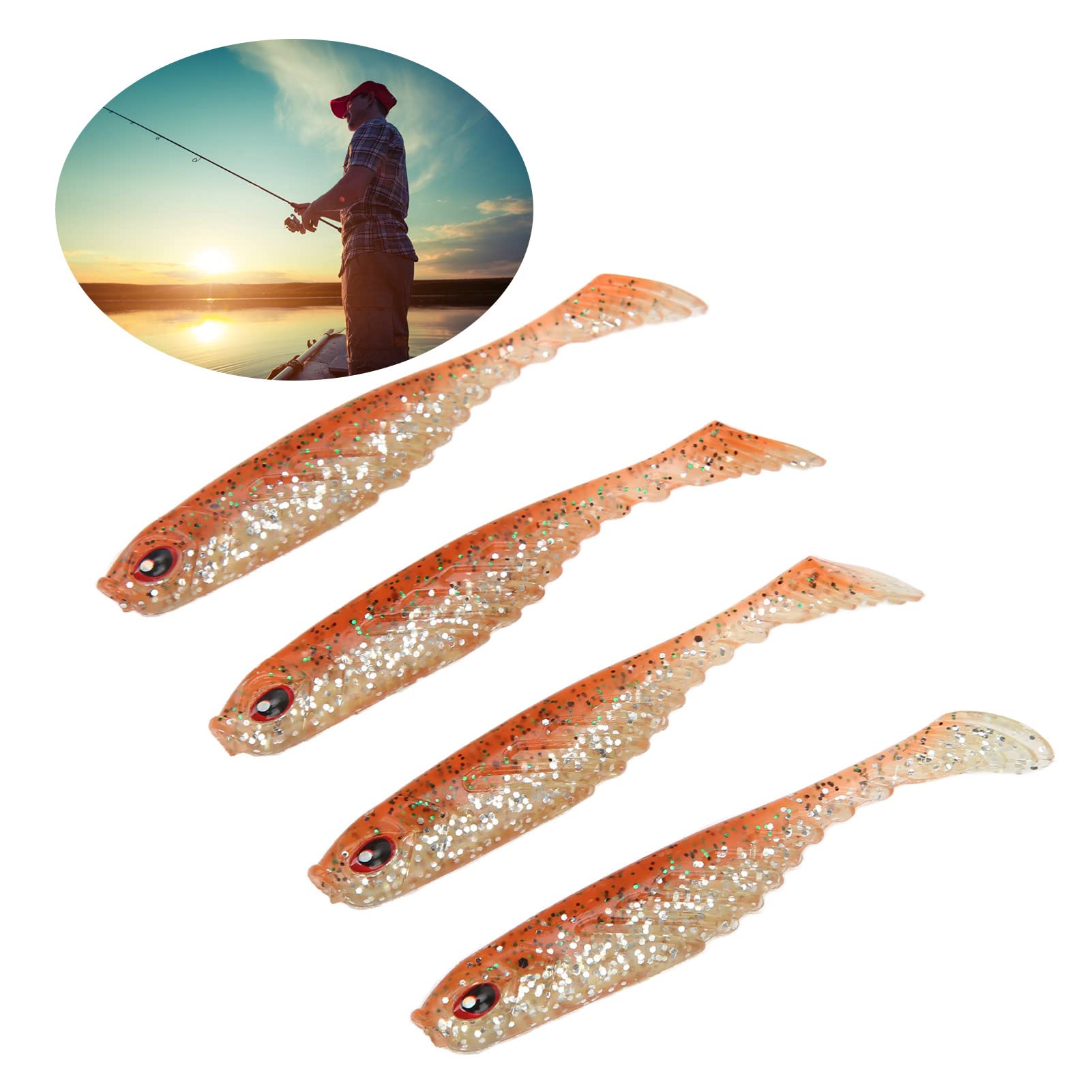 Leurres de pêche souples réalistes appât avec crochets Pêche en eau