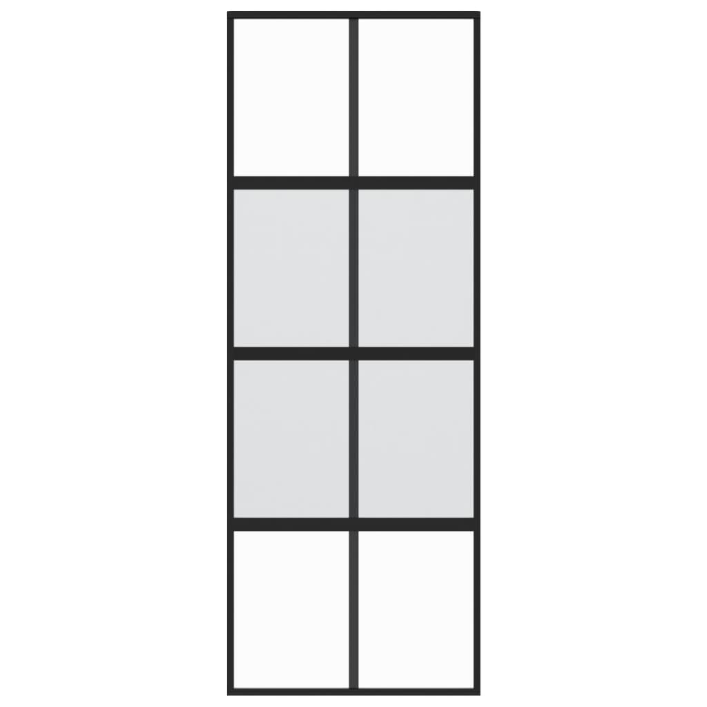 Puerta corredera | Puerta de la cocina vidrio templado y aluminio negra 76x205 cm CFW31211 - 4