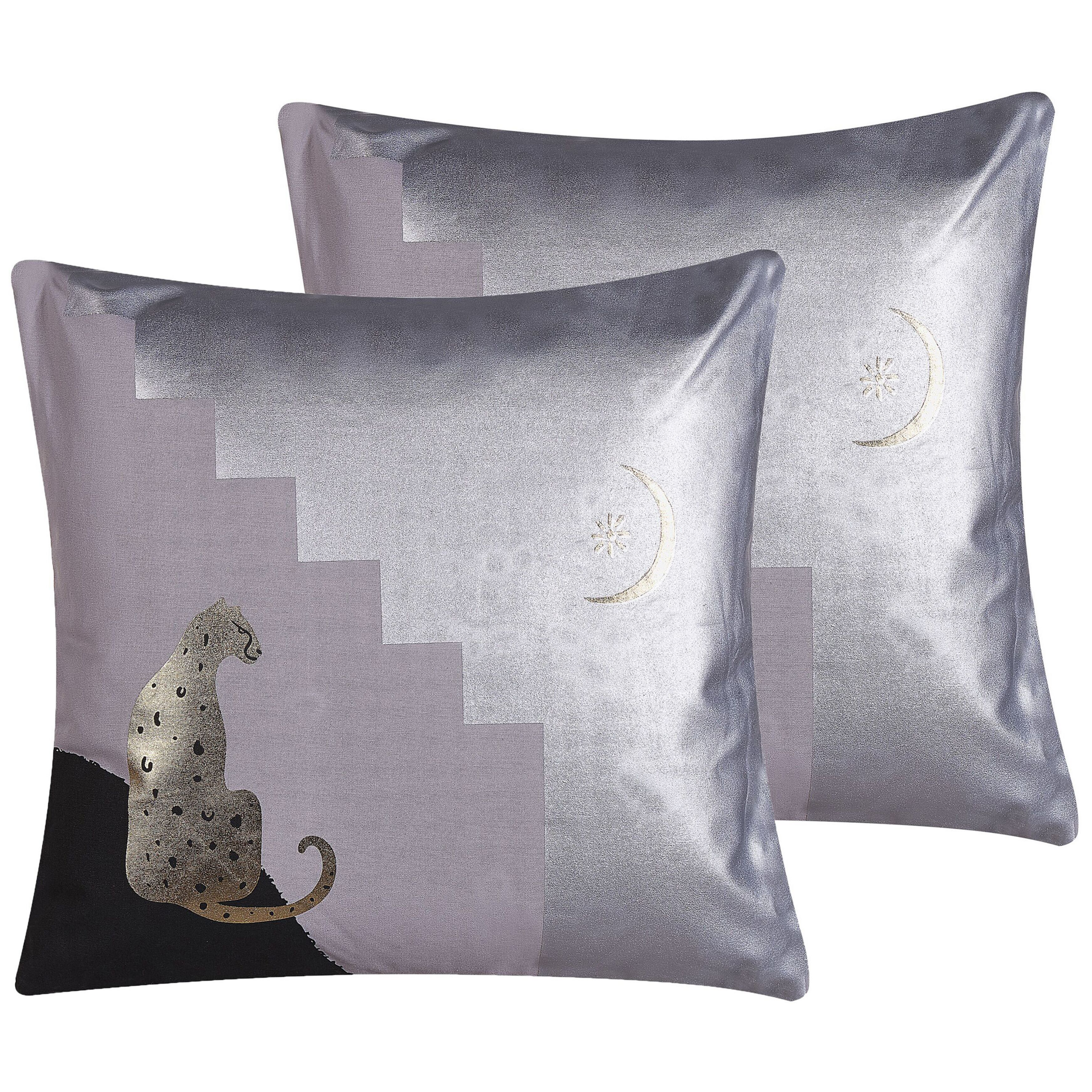 Set de 2 perne decorative DIGITALIS Bumbac 45 x 45 cm Gri Imprimeu abstract 2buc