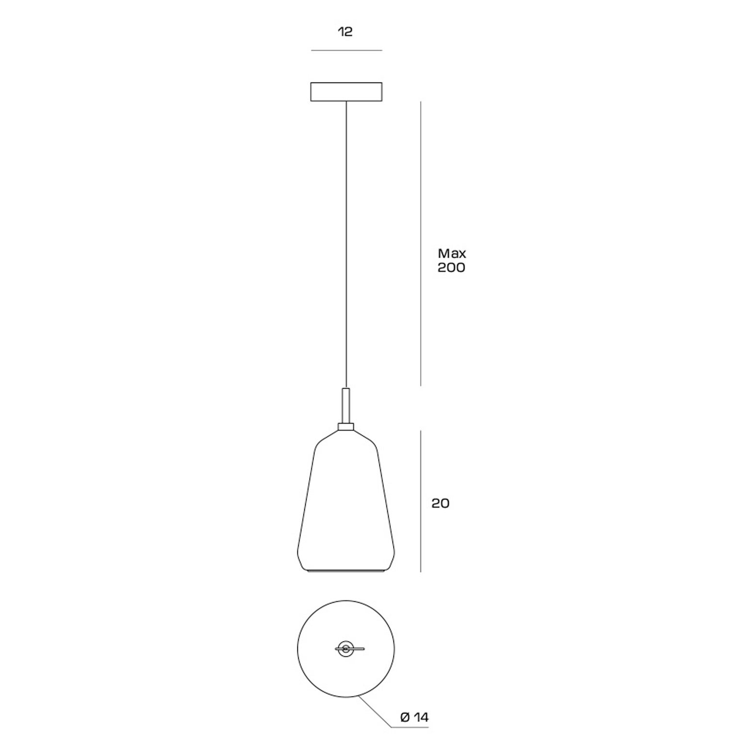 X-RAY suspension, en verre, bronze - 3