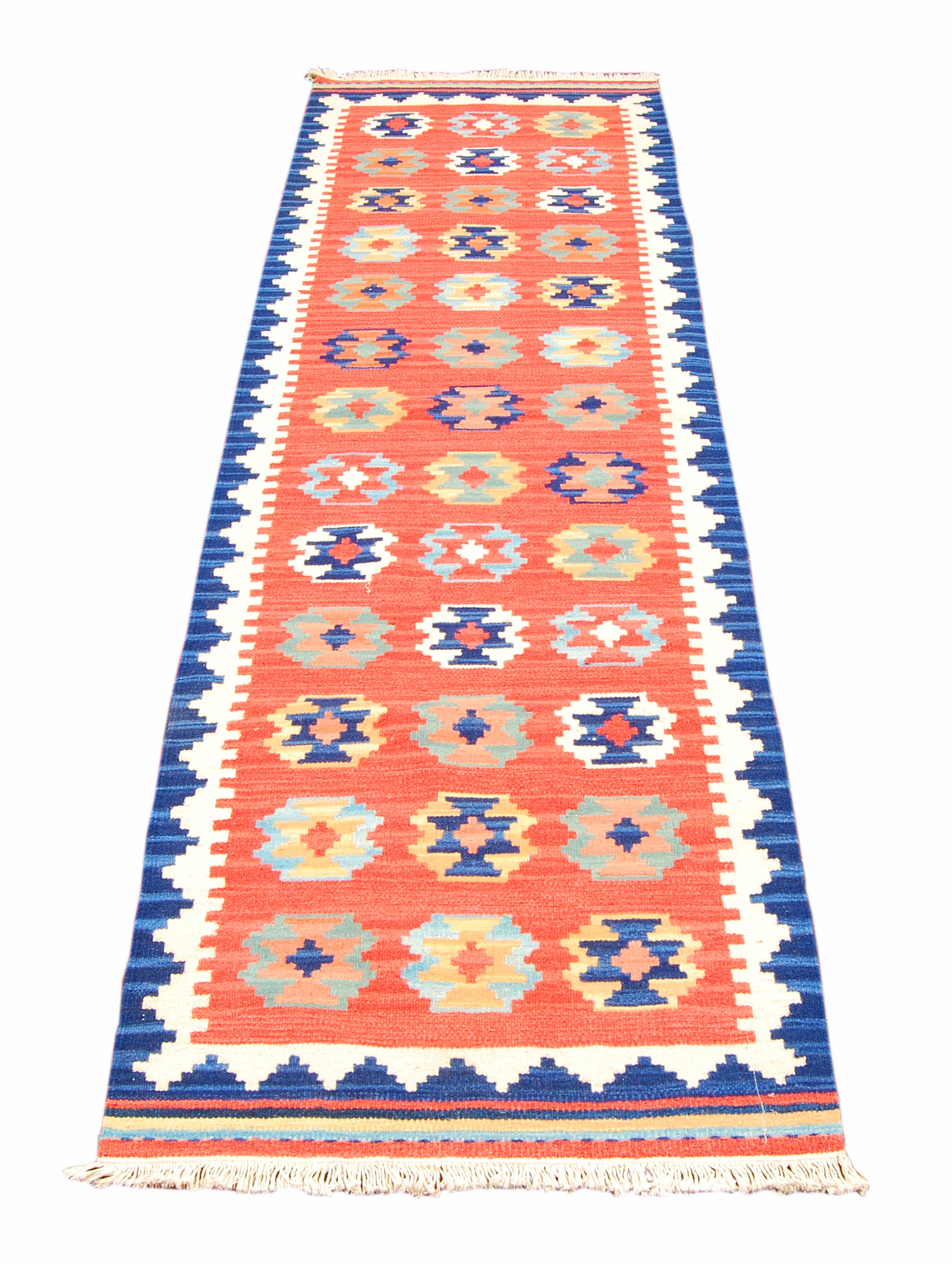Oryginalny autentyczny nowoczesny kilim 244x69 cm