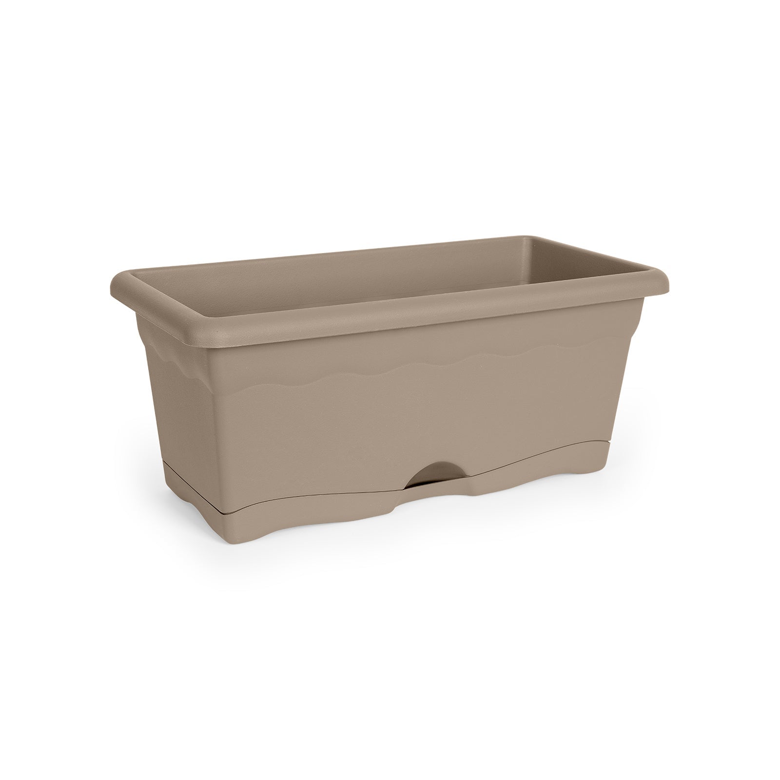 Erhard-Trading Jardinera Alzira Con Plato | 50 Cm De Largo - Marrón, Resistente A UV Y Heladas