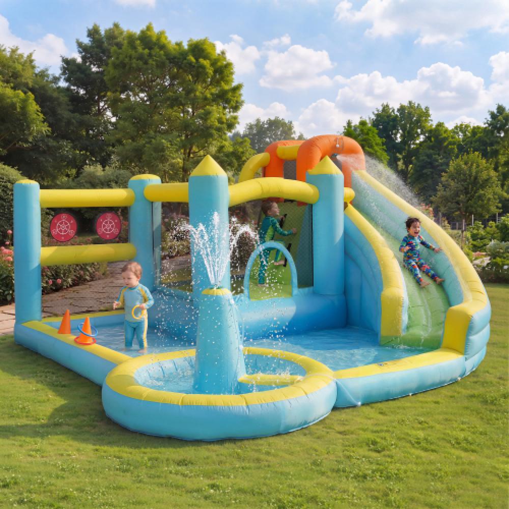 Toboggan Aquatique Gonflable 5 En 1 Avec Pataugeoire Aire De Jeux Gonflable En 20_0006045 à Prix Toboggan Aquatique Gonflable 5 En 1 Avec Pataugeoire Aire De Jeux Gonflable En 20_0006045 à Prix
