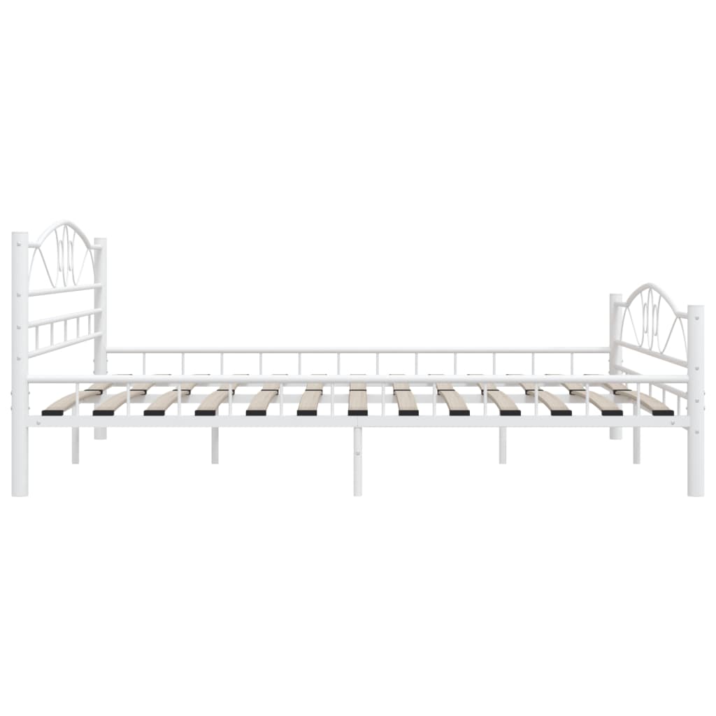 Maison Exclusive - Estrutura de cama 200x200 cm metal branco - 6