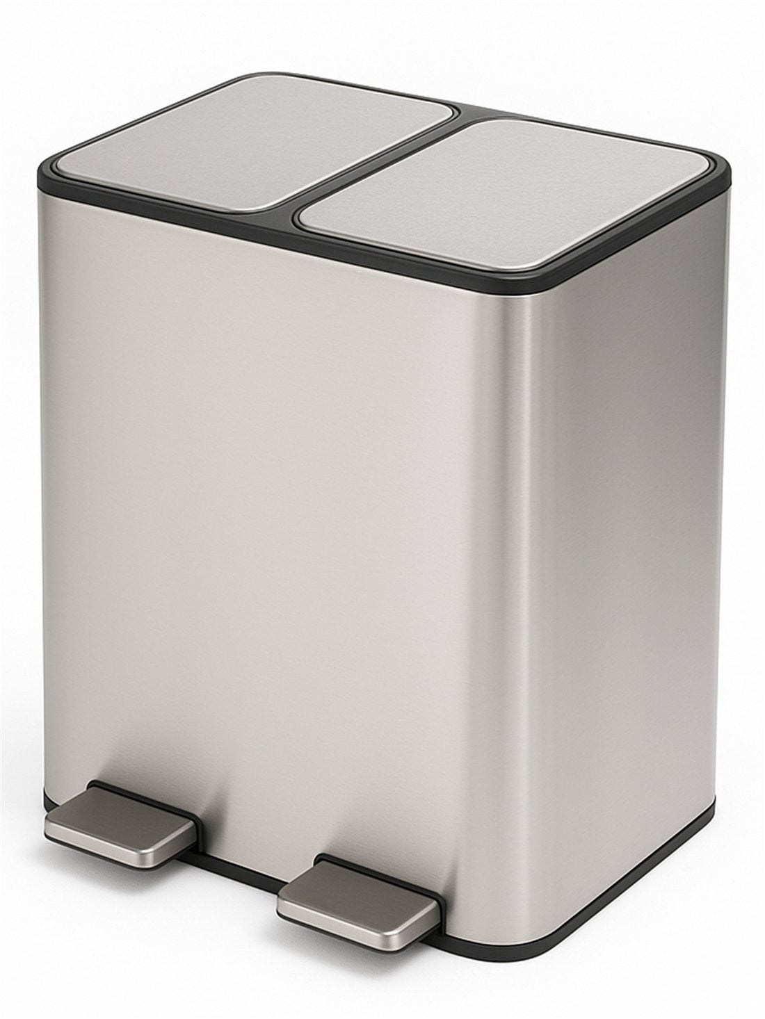 Basura Metalico Cubo Basura Doble Compartimento Cubo De Basura De