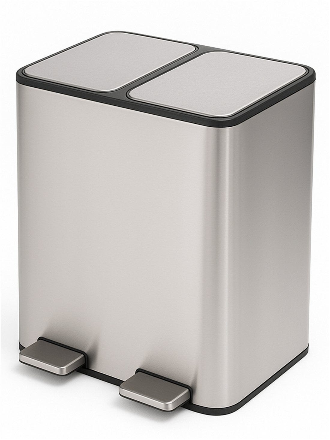 Basura Metalico Cubo Basura Doble Compartimento Cubo De Basura De