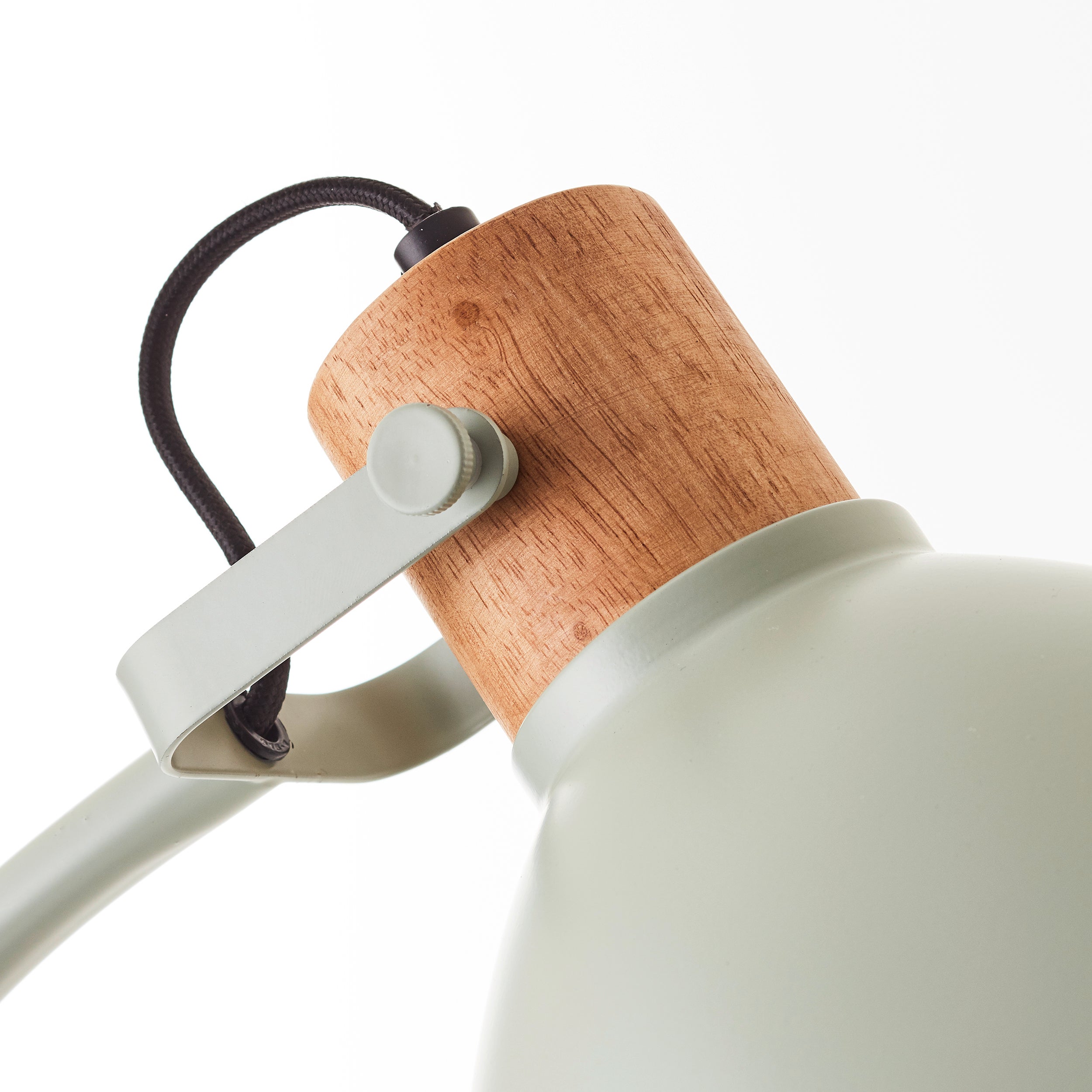 Brilliant Lampa podłogowa Erena 1.5m jasnozielony metal/drewno włącznik nożny 1x A60, E27, 40 W, pasuje do zwykłej żarówki (brak w zestawie) - 5