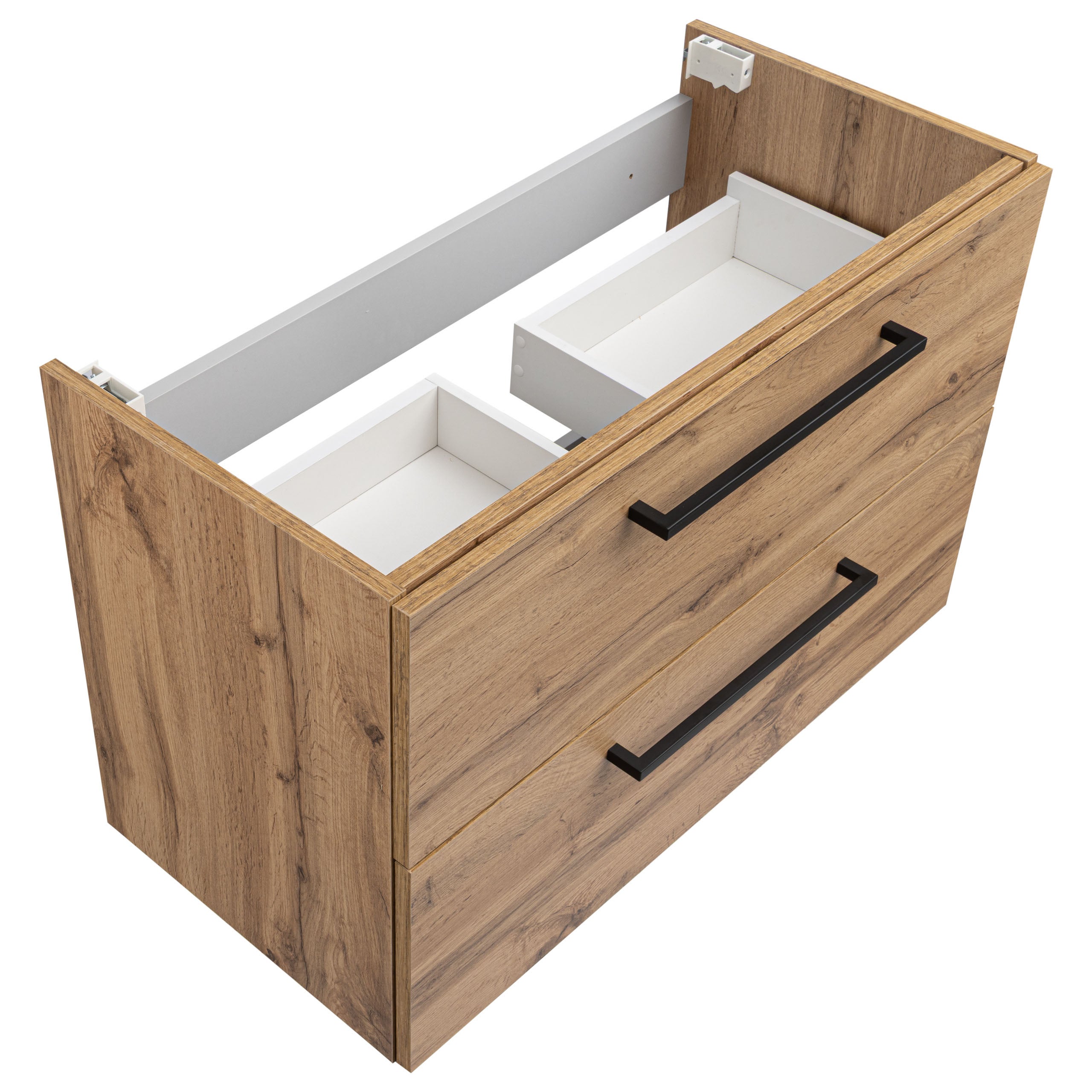 Szafka łazienkowa z umywalką wisząca pod umywalkę dąb wotan 80 cm zestaw - 5