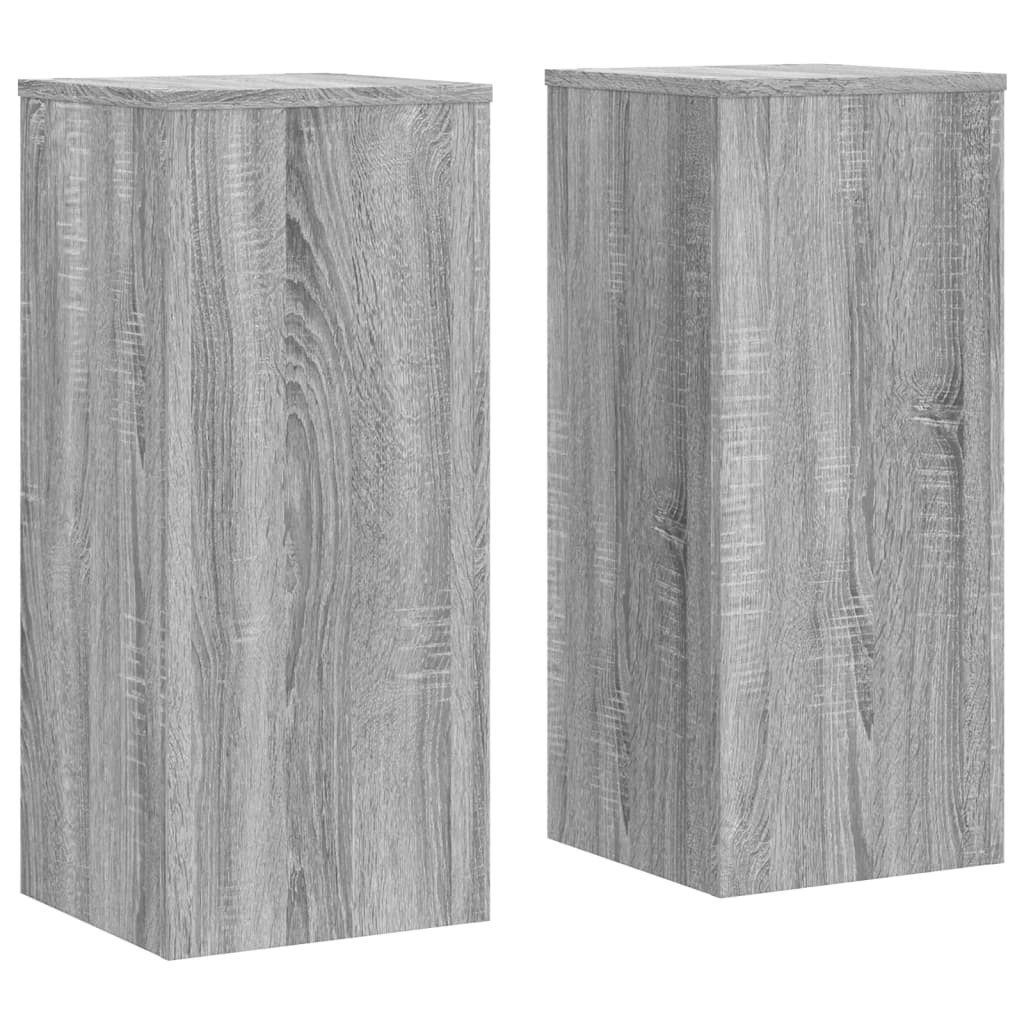 Supports pour plantes 2 pcs gris bois d'ingénierie - 2