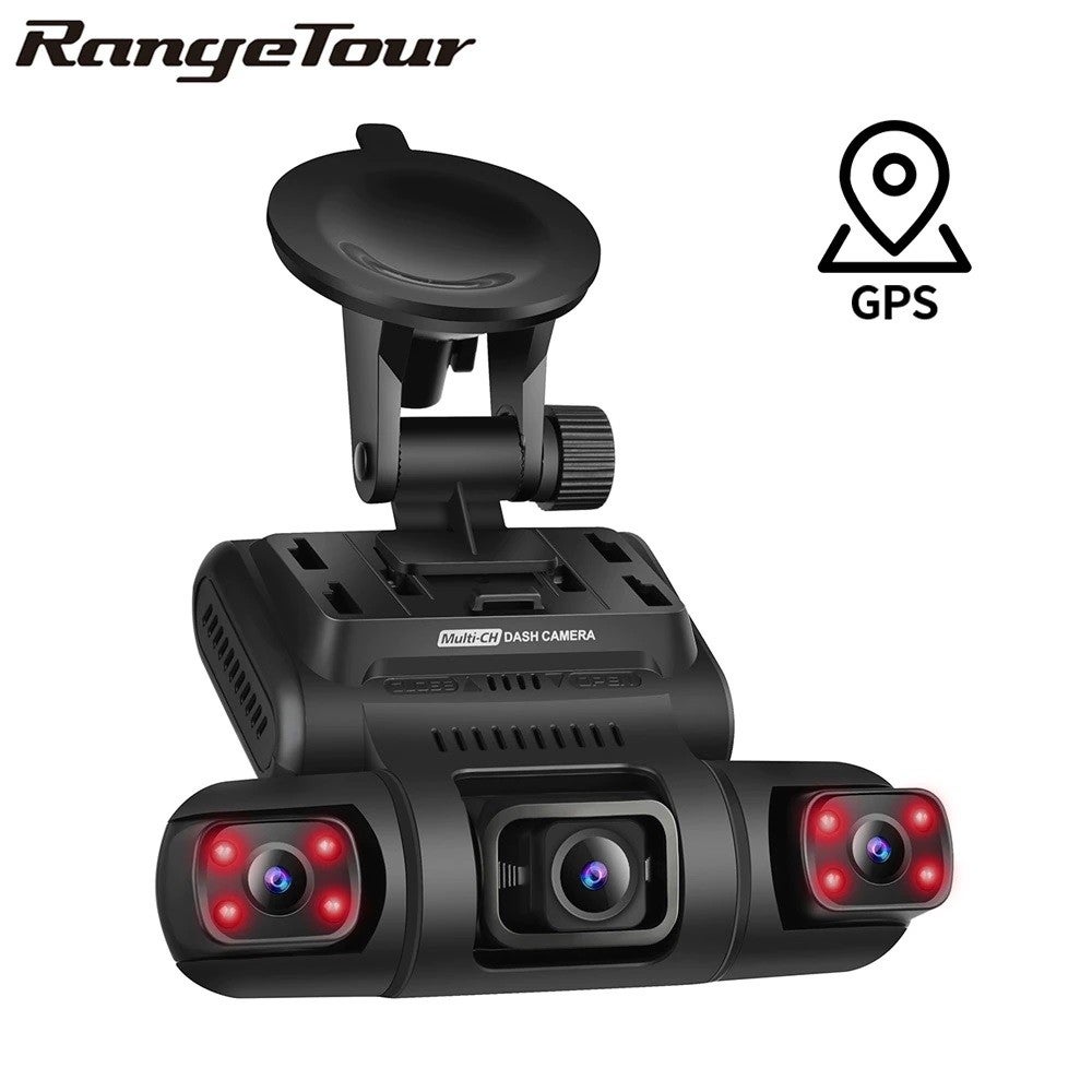 Cam?�ra de voiture Dash Cam WiFi GPS voiture DVR Range Tour - 3 cam?�ras 2K + 1080P + 1080P 
