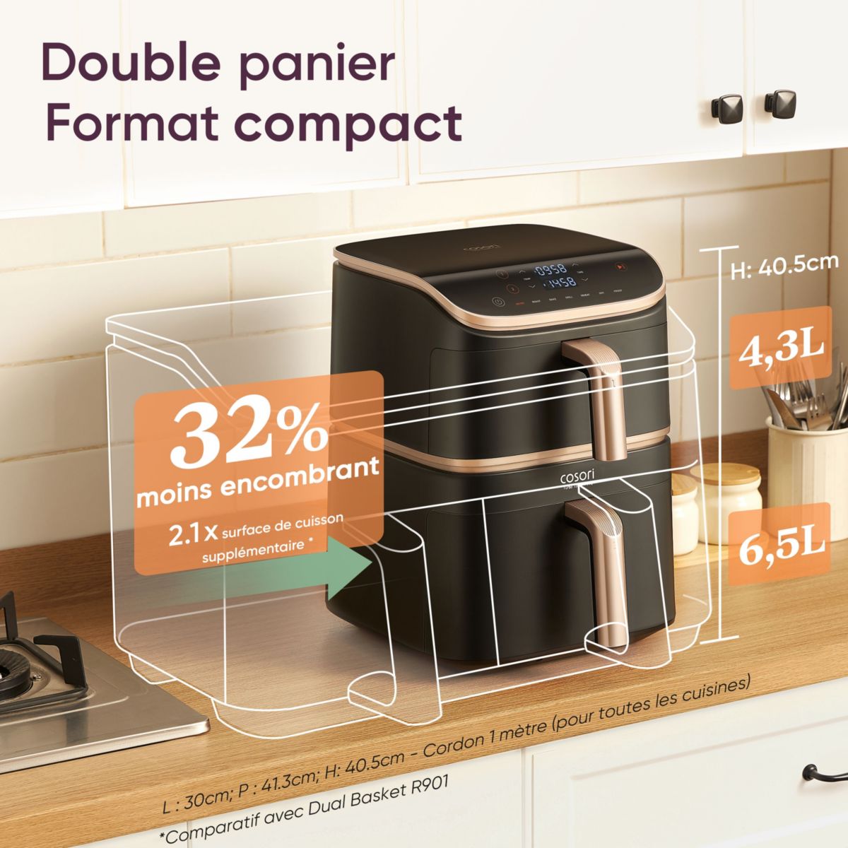 COSORI - Turbo Tower Pro Smart Chef Edition – Freidora de Aire de Torre 10.8L - 5