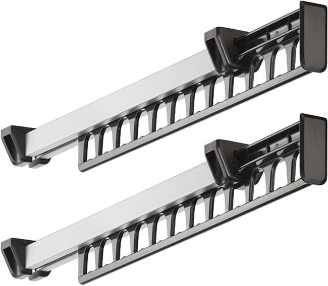 Przesuwny drążek do szafy (312 mm), wspornik wieszaka, praktyczne rozwiązanie do przechowywania w szafie, zestaw 2 szt.