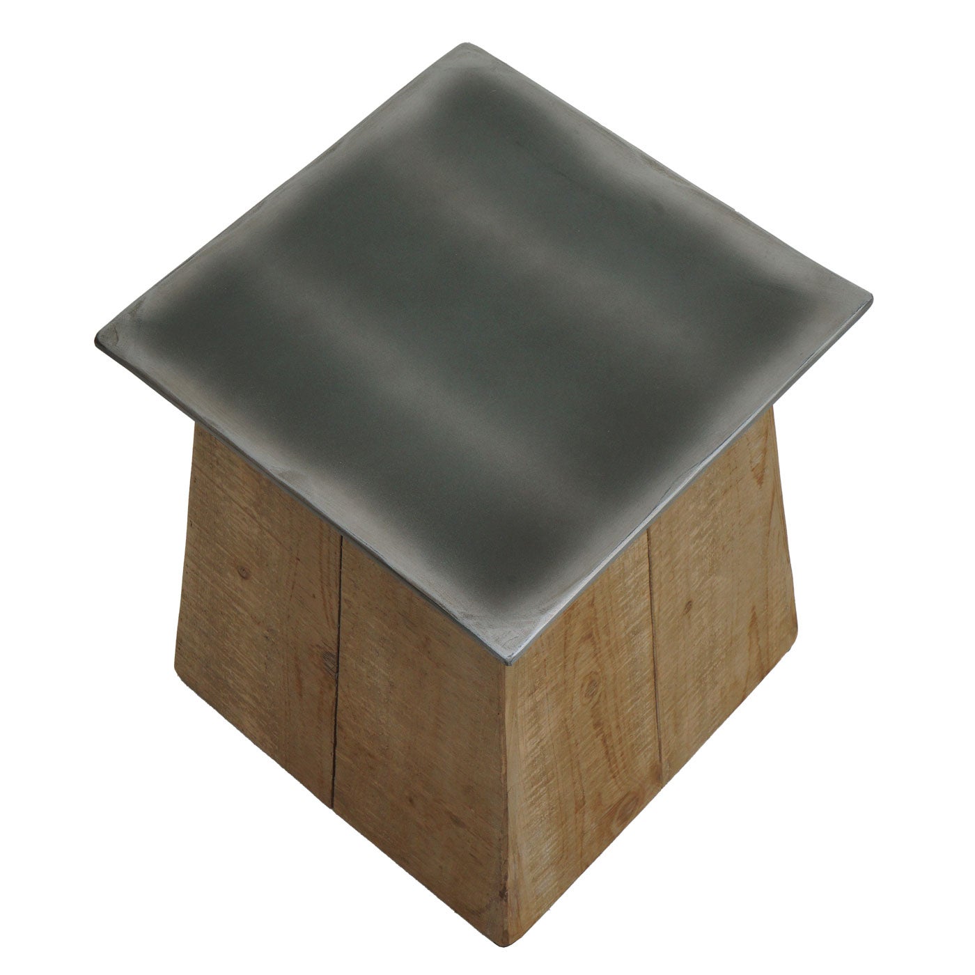 Stołek HWC-L76, stołek drewniany, przemysłowe lite drewno z certyfikatem MVG, naturalny o wyglądzie metalu - 4