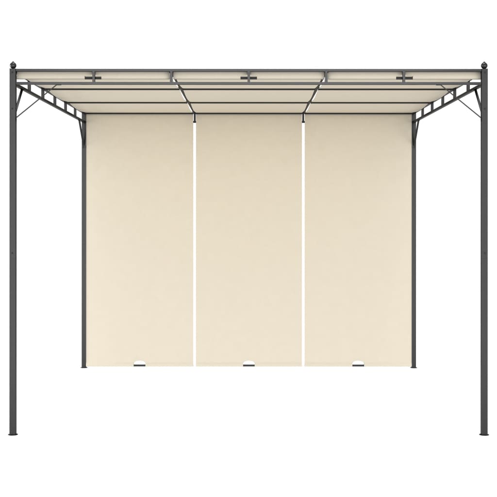 Maison Exclusive - Gazebo da Giardino con Tenda Laterale 3x3x2,25m Crema - 2