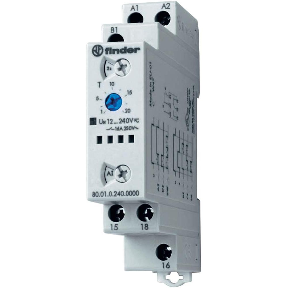 Relais Modulaire Finder 222390244000PAS 24 Vdc 1 NO + 1 NC 20 A AgSnO2