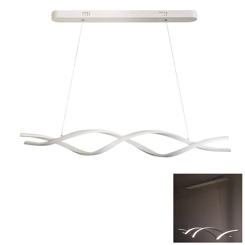 Wave Design LED Luce a Sospensione Arricciatura Lineare Regolabile Lampada a Sospensione Stile Nordico Moderno Spirale Lampadario per Isola Cucina Tavolo da Pranzo Soggiorno,Grey+White Light-80cm Wave Design LED Luce a Sospensione Arricciatura Lineare Regolabile Lampada a Sospensione Stile Nordico Moderno Spirale Lampadario per Isola Cucina Tavolo da Pranzo Soggiorno,Grey+White Light-80cm