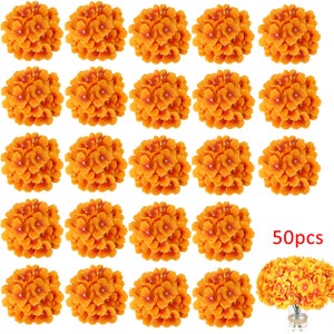 50 Tiges De Citrouille Artificielles En Plastique - Accessoires Déco Halloween/Thanksgiving, 4.5 Cm, Marron Clair