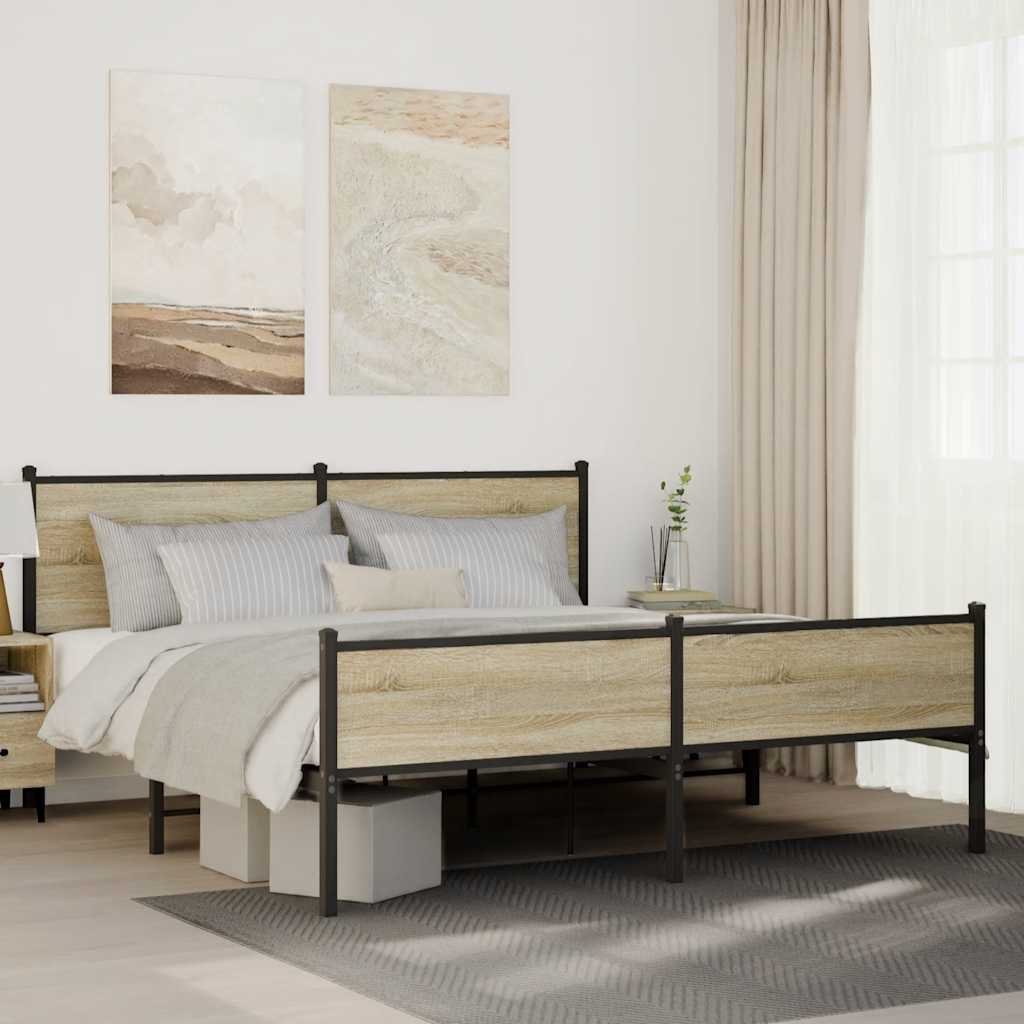 Łóżko Metalowe Czarne Rama łóżka Ze Stelażem Łóżko Do Sypialni Pokoju 180x200 cm