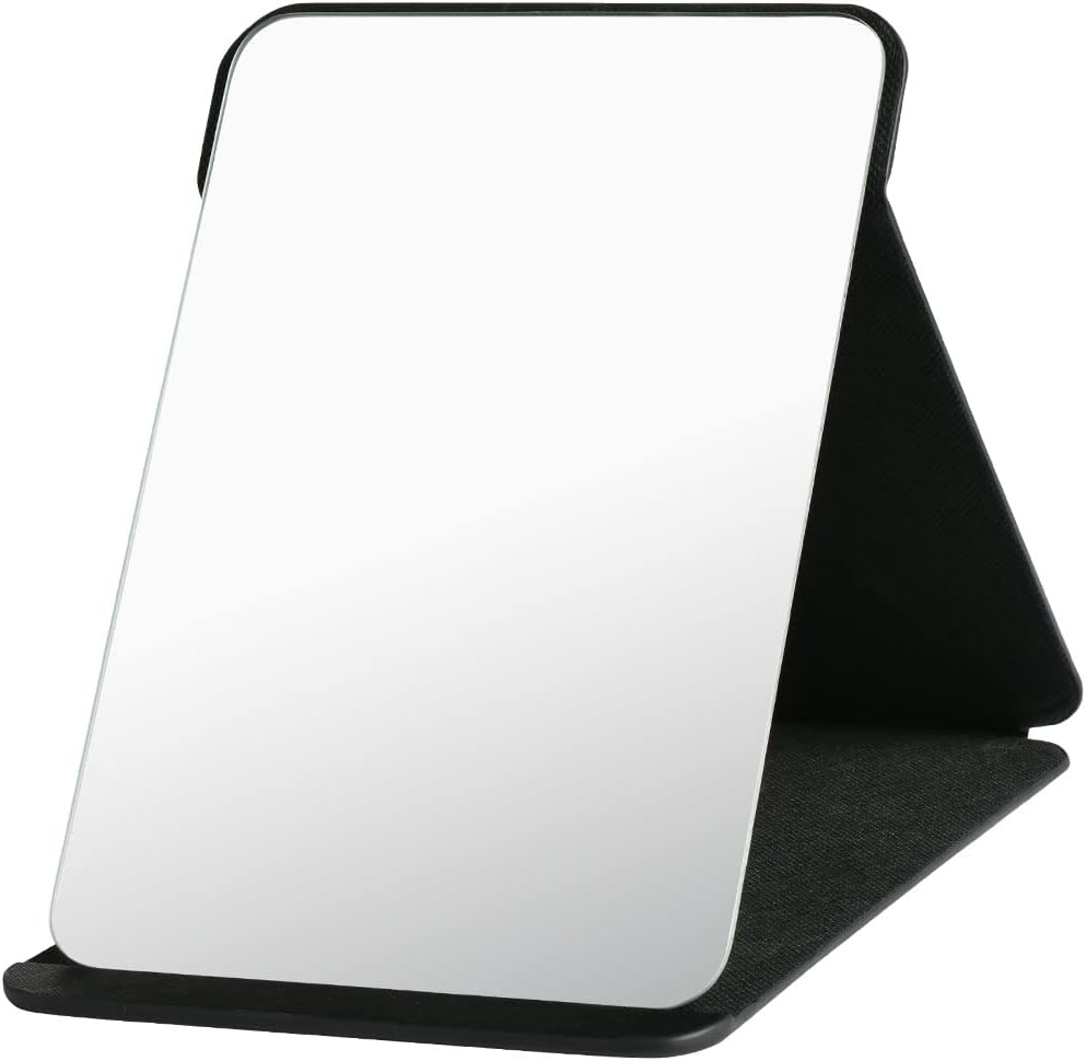 Lustro do makijażu, przenośne składane lustro stołowe Super HD, wielokątne, składane, skórzane, łatwe w przenoszeniu, podróżne, ultra 17,2*25 cm