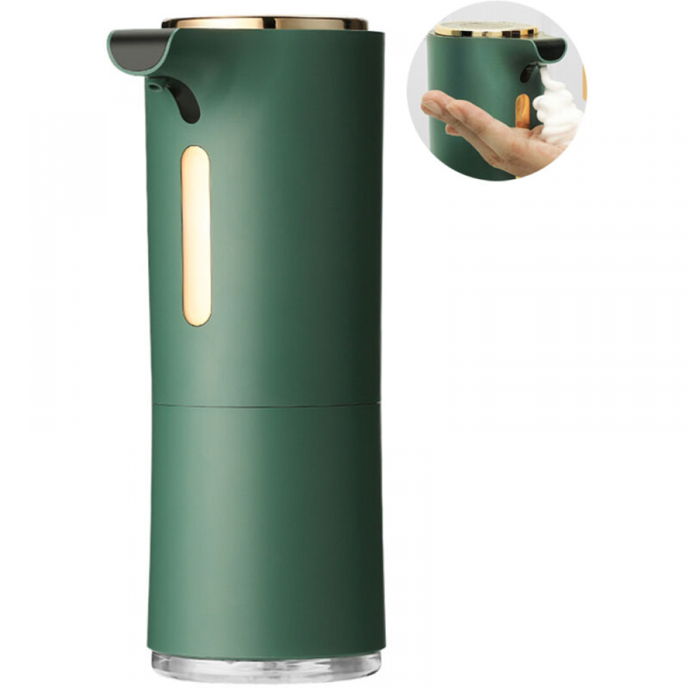 Automatyczny dozownik mydła montowany na ścianie do kuchni i łazienki, pojemność 300 ml, regulowany (zielony)