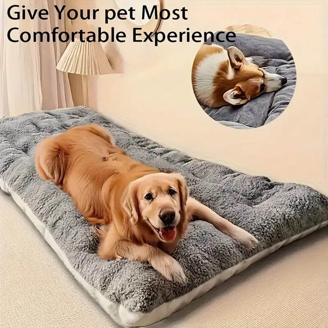 Tapete para cão 120 cm, flanela grossa de inverno, cama para cão grande, almofada macia e confortável, ideal para jaula e descanso