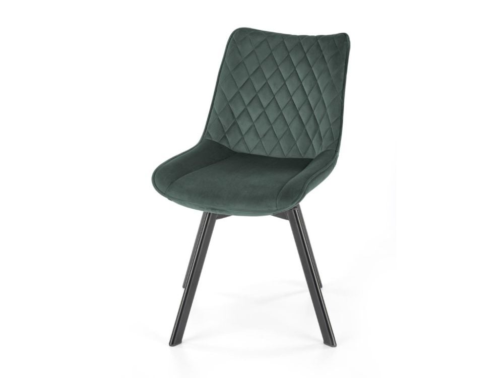 Krzesło tapicerowane K520 VELVET zielone obracane
