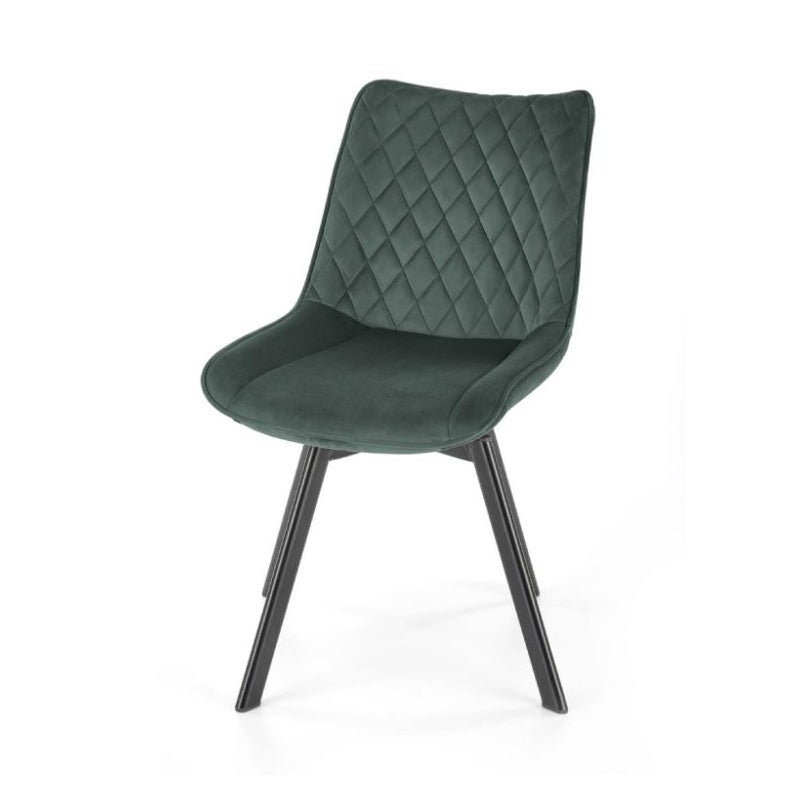 Krzesło tapicerowane K520 VELVET zielone obracane