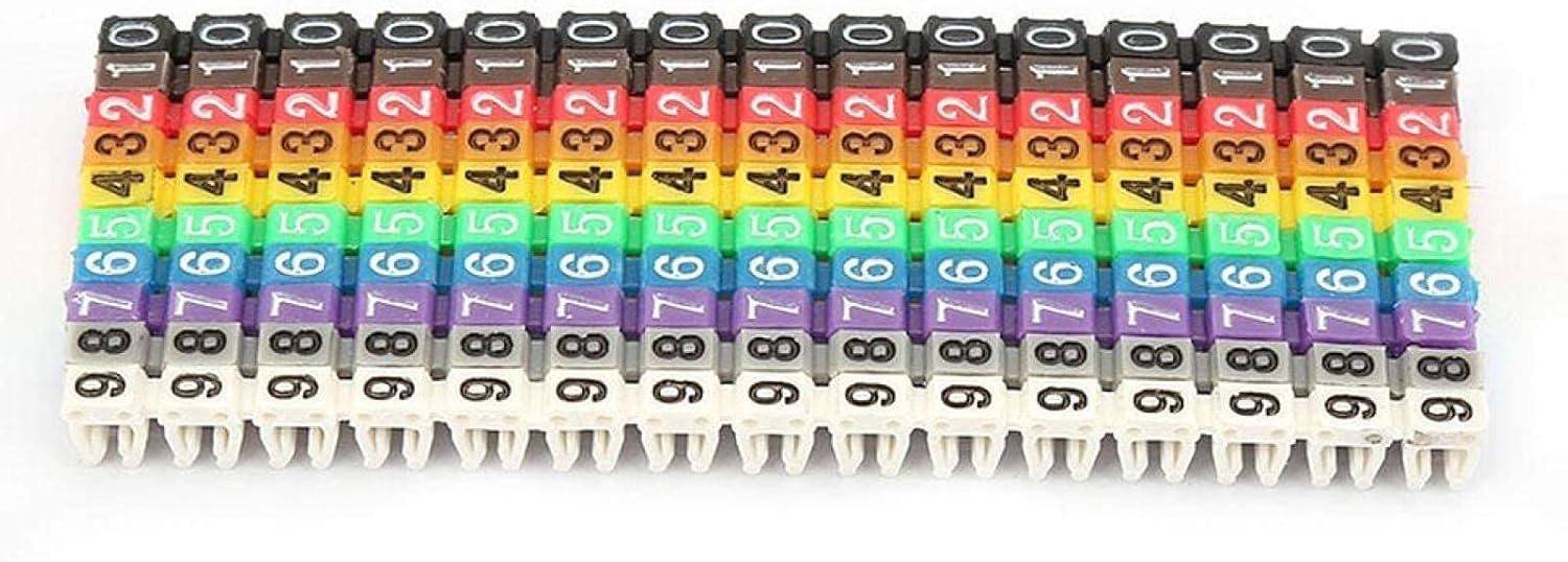 Repere cable, Repere fil electrique, Numéro de fil, reperes cables électriques, Tubes Numérotés Colorés, (150PCS KCM-1.5MM²) - 5