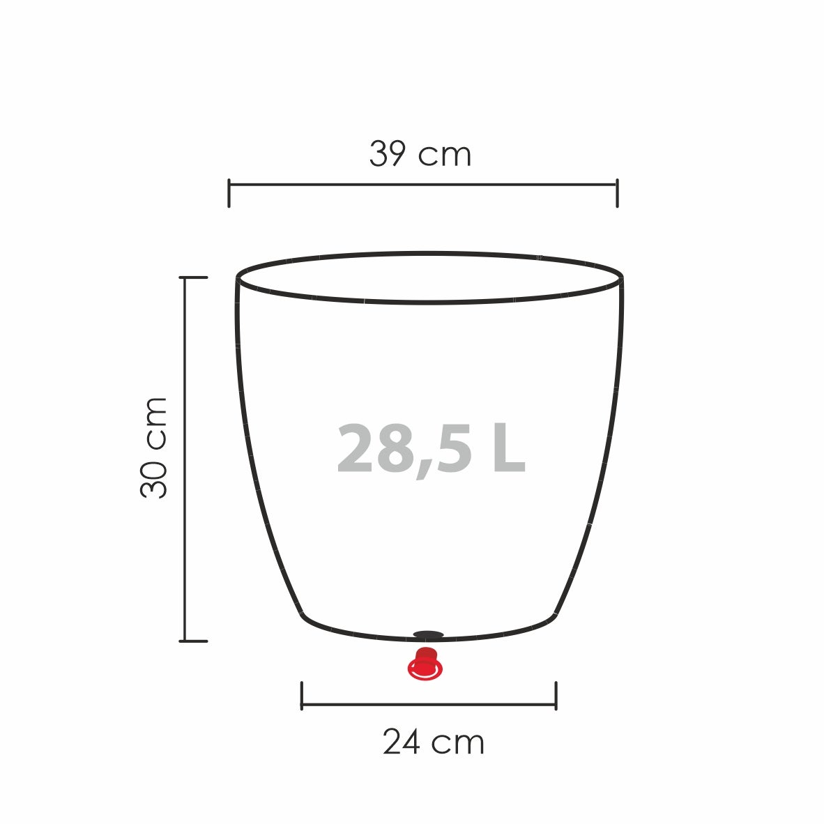 Scheurich Barceo 40, bac à plantes/pot à fleurs/jardinière, cylindrique, coloris: Stony Grey, fabriqué avec du plastique recyclé, pour l’extérieur - 5