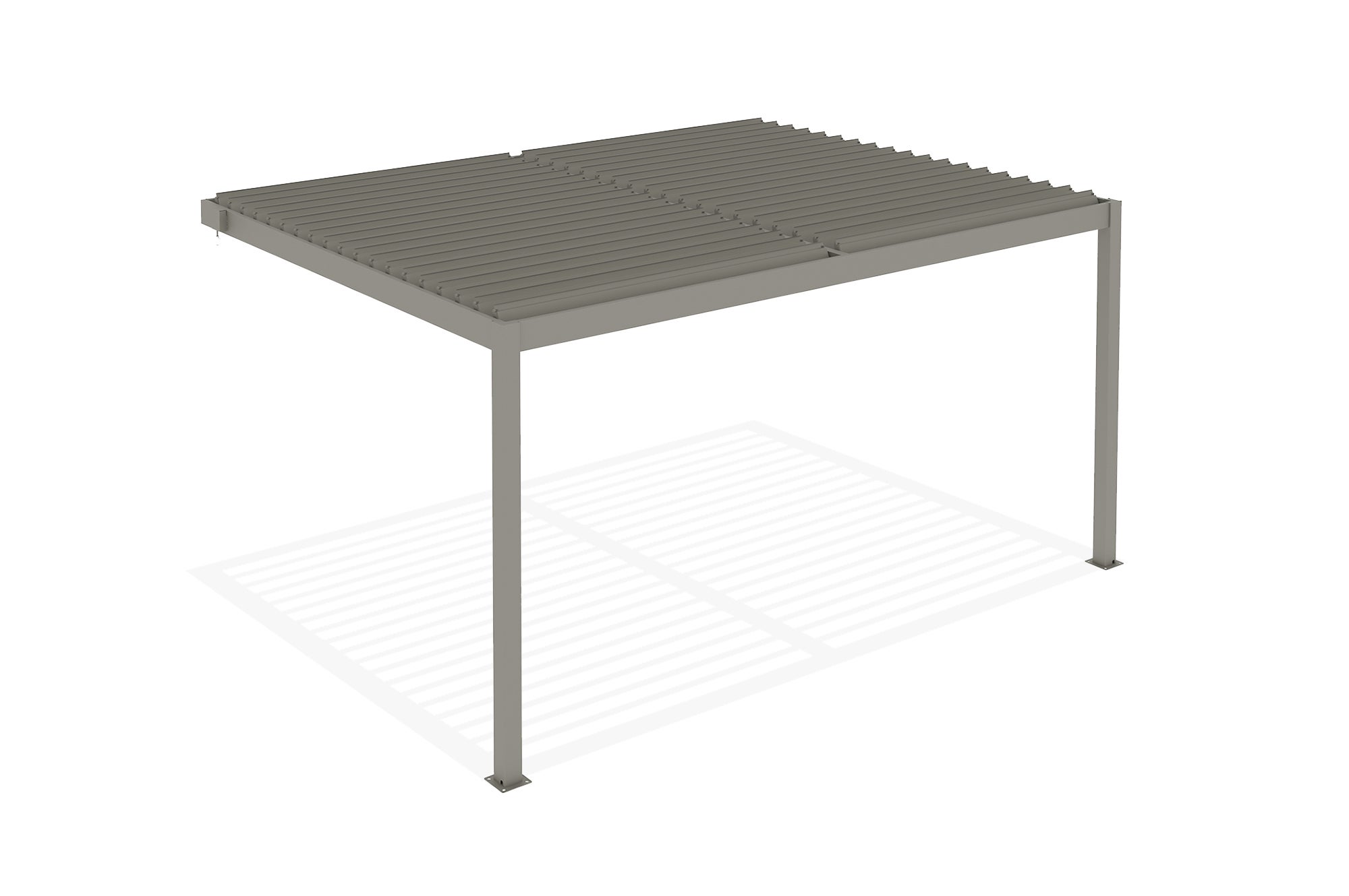 Pergola bioclimatica addossata PIANA 4x3m in alluminio tortora - lame orientabili - 8