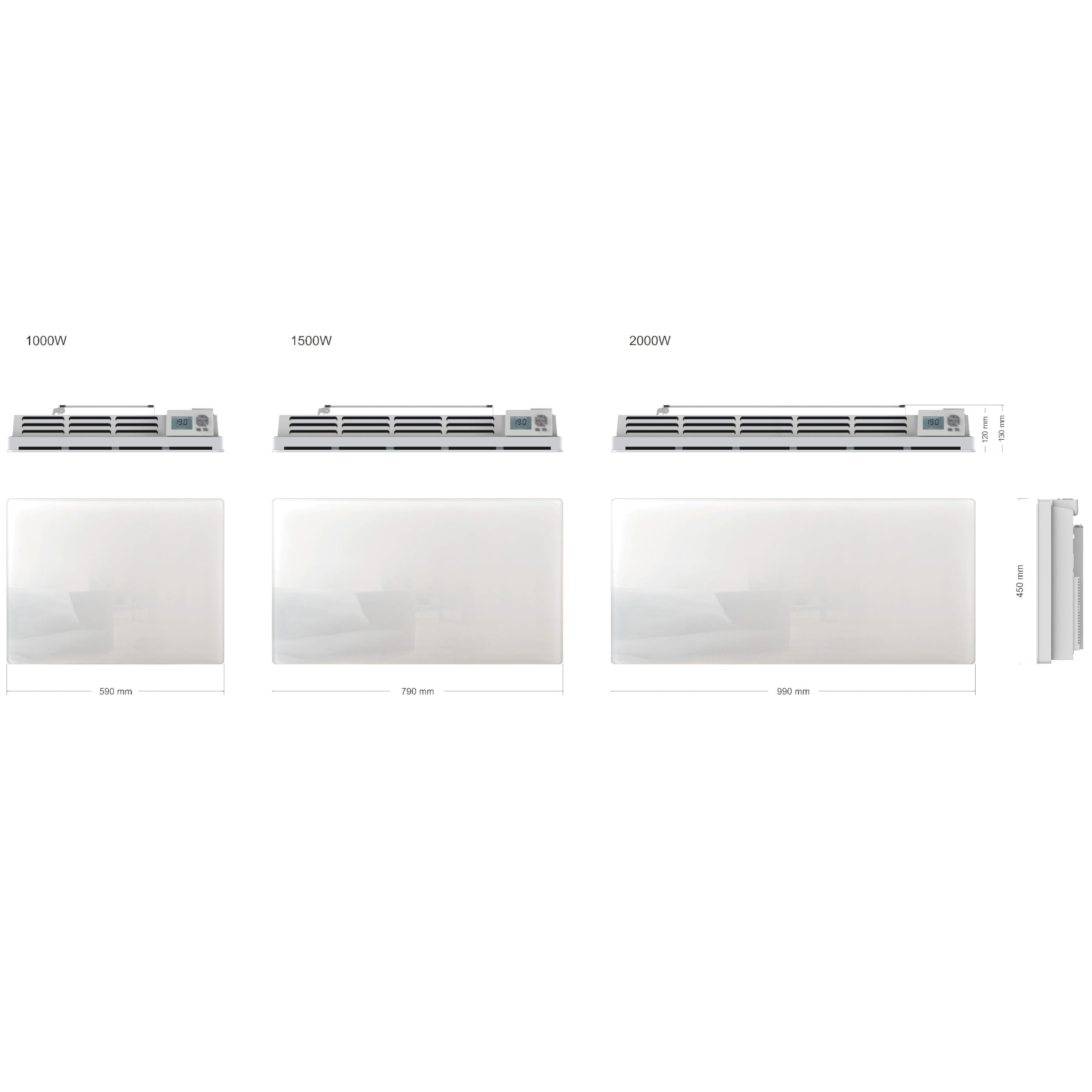 Radiateur électrique verre céramique GLASS Blanc Céramique 2000W - 7