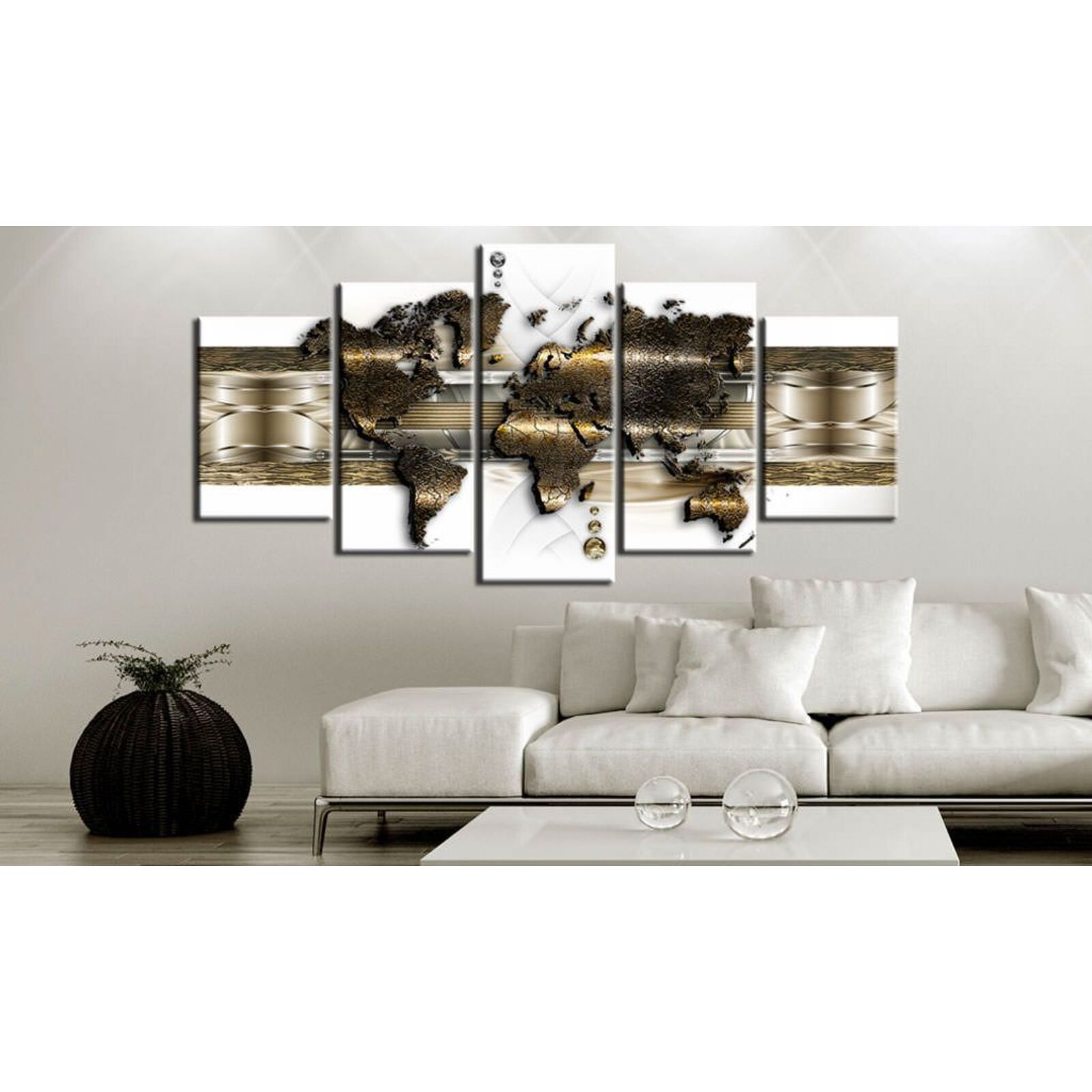 Tableau monde métallique - 200 x 100 cm - 2