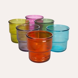 Keyhomestore Bicchieri In Vetro Decorati Con Foglie Colorate – Arancione E Verde – Per Tavola E Aperitivi - 3