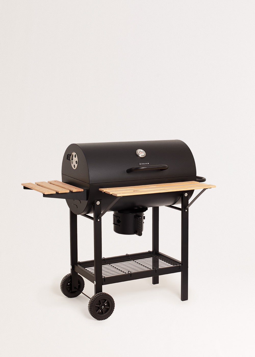CREATE - BBQ SMOKEY EASY - Barbecue fumoir au charbon, sur roulettes - Noir - 5