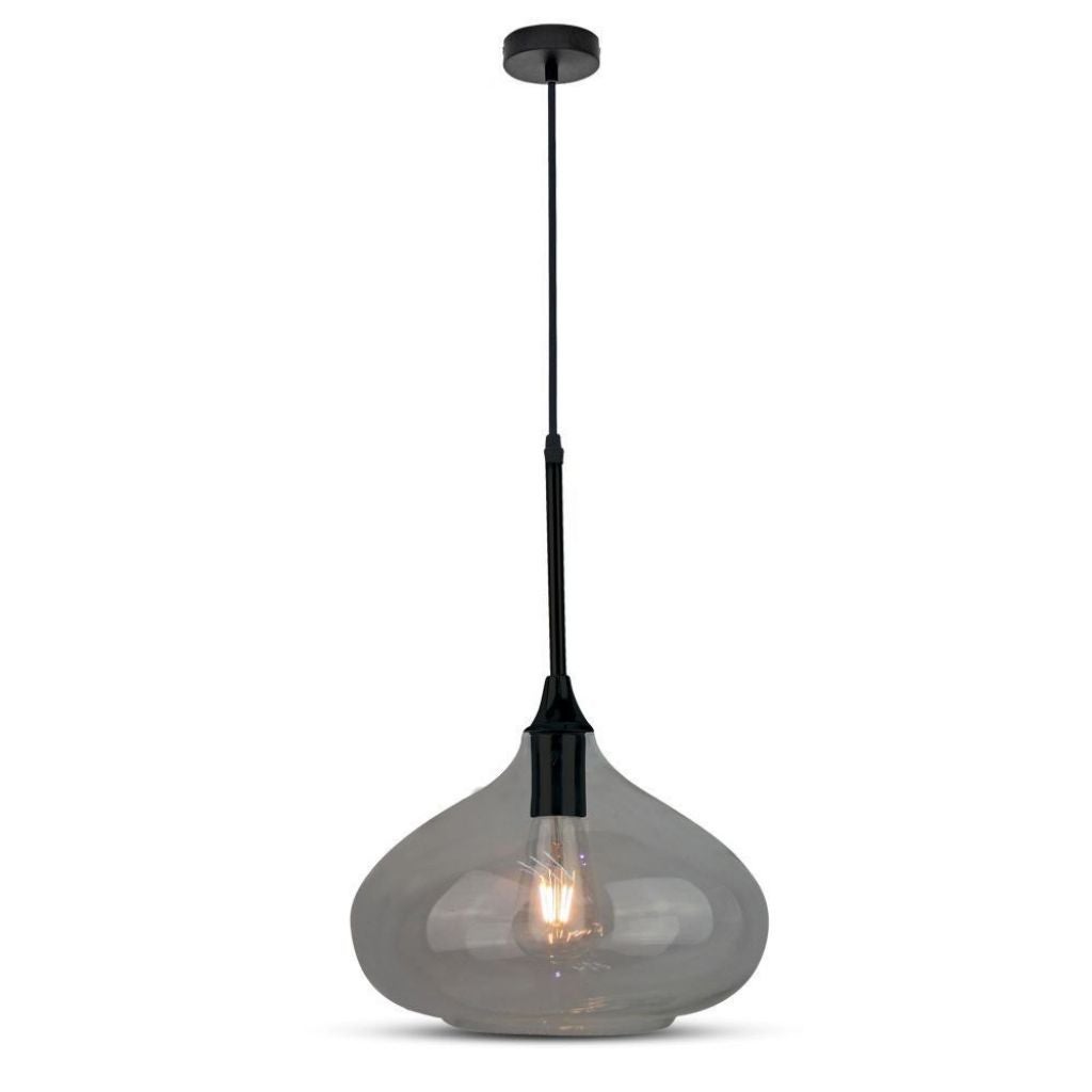 Żyrandol wiszący LED z polerowanego szkła z uchwytem na żarówkę E27 (maks. 60 W), kolor czarny